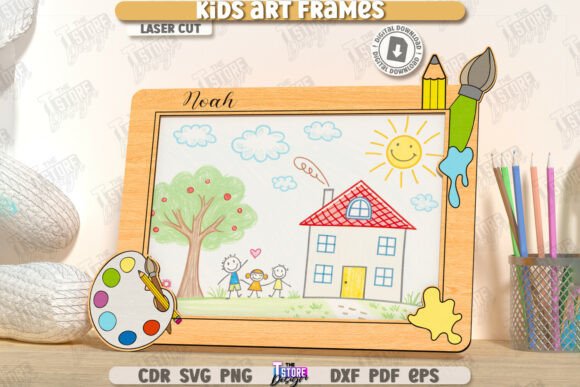 Download Kids Art Frame Laser Cut | Kids Drawings - Premium Resources
