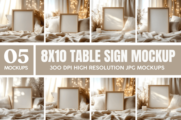 Download 8x10 Table Sign Mockup Bundle - Bundle Collection