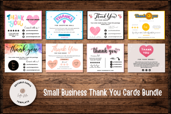 Download 8 Small Business Thank You Cards Bundle - Bundle Collection