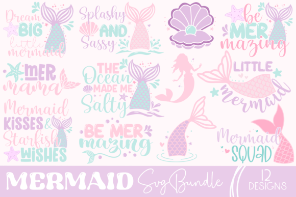 Download Mermaid Svg Bundle. Mermaid Silhouette - Bundle Collection