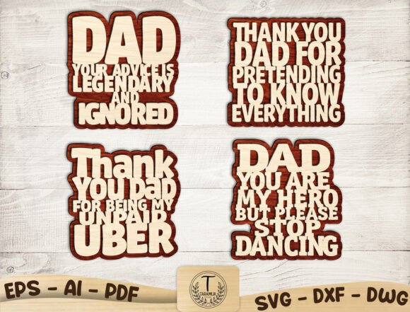 Download Funny Dad Wood Sign SVG Bundle - Bundle Collection