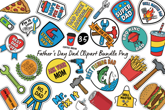 Download 35 Father's Day Dad Clipart Bundle PNG - Bundle Collection
